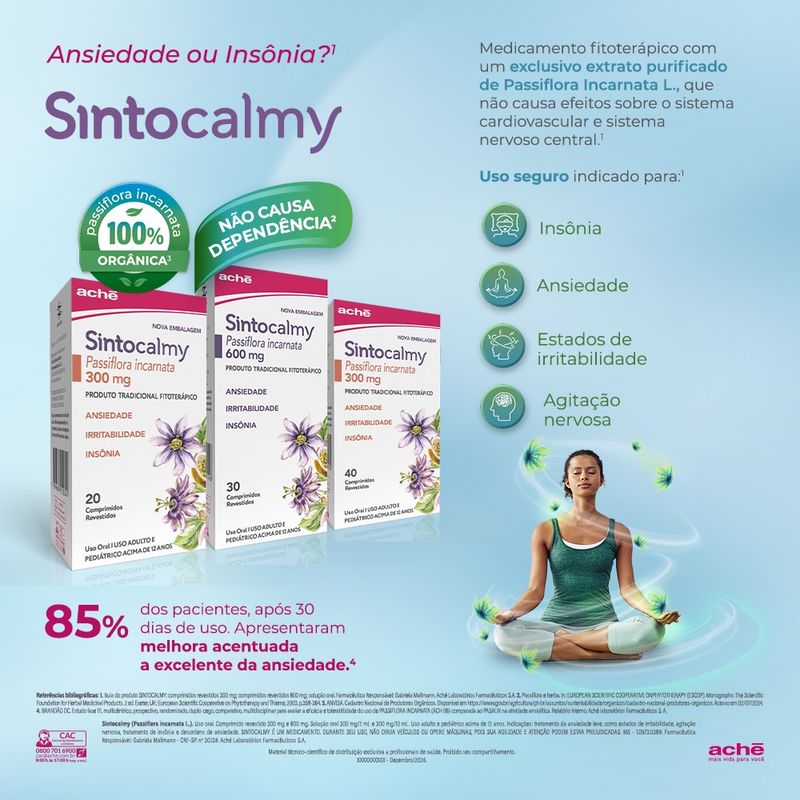Sintocalmy Aché 300mg 40 Comprimidos Revestidos