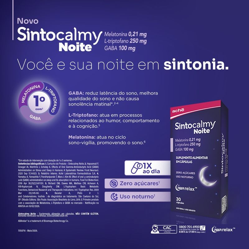 Sintocalmy Noite - 30 Cápsulas