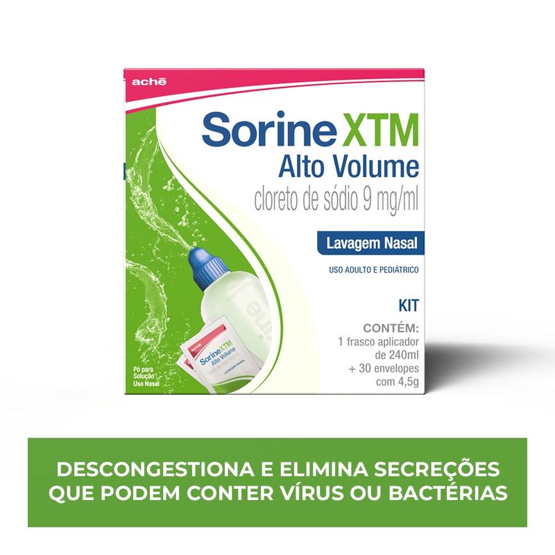 Kit Sorine XTM Alto Volume 9mg/ml Aplicador 240ml + 30 Envelopes 4,5g