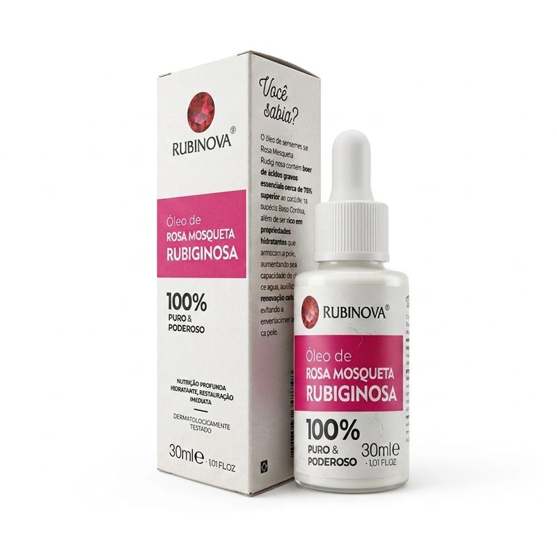 Oleo de Rosa Mosqueta Rubiginosa 100% Puro e Poderoso Rubinova 30 ml