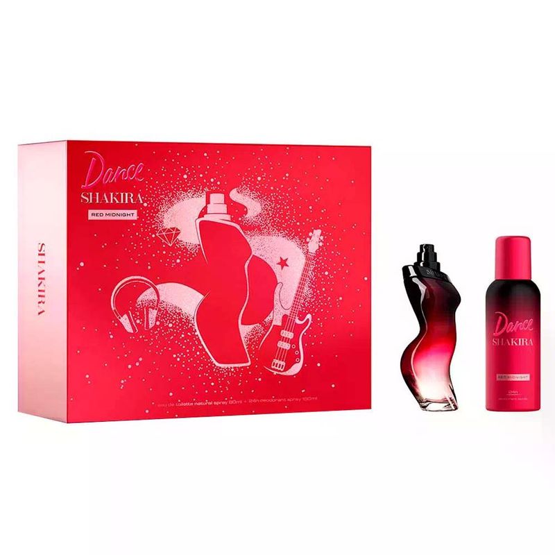 Kit Perfume Shakira Dance Red Midnight Eau De Toilette Feminino 80ml + Desodorante150ml