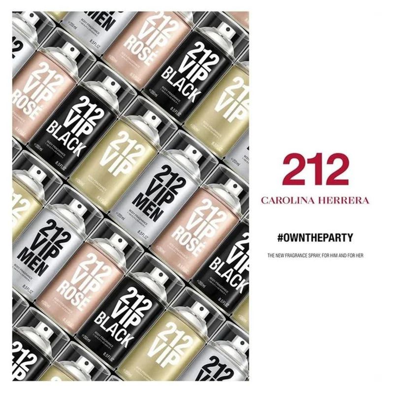 Body Spray 212 Vip Rose Feminino Carolina Herrera 250ml