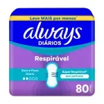 Absorvente Always Diarios Respiravel 80Un