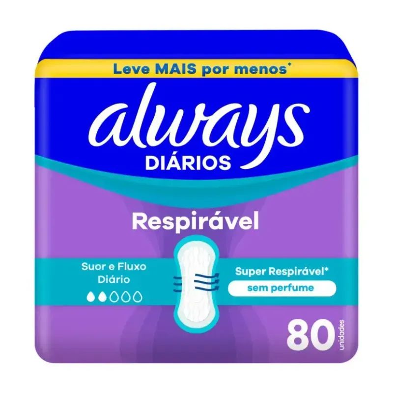 Absorvente Always Diarios Respiravel 80Un