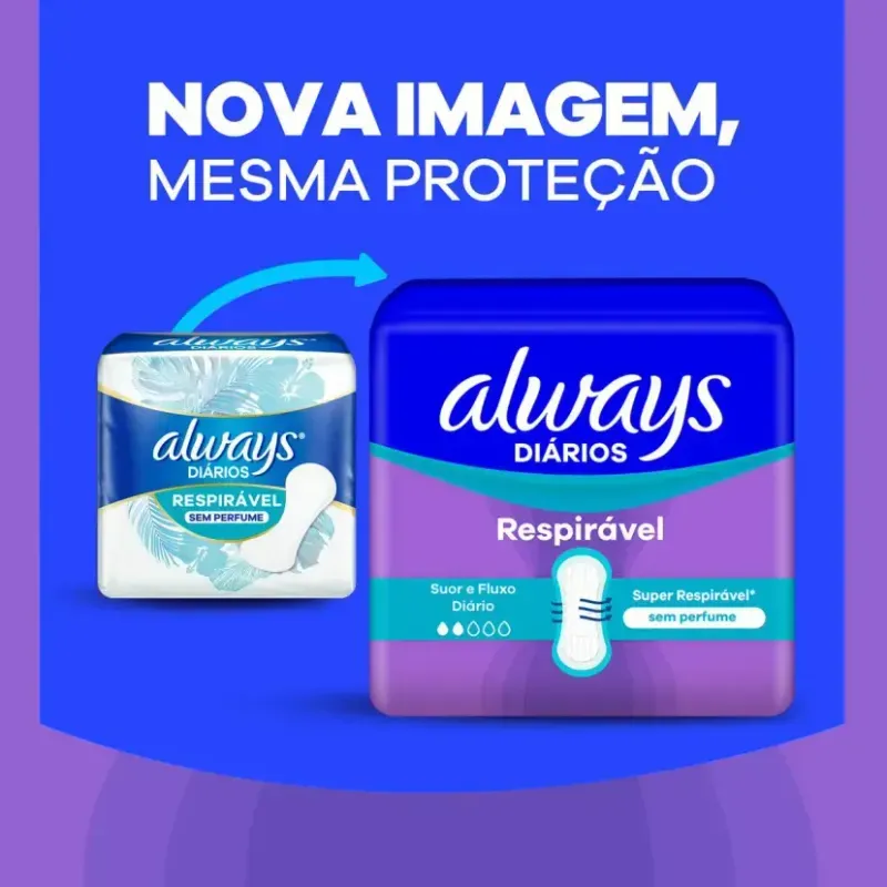Absorvente Always Diarios Respiravel 80Un