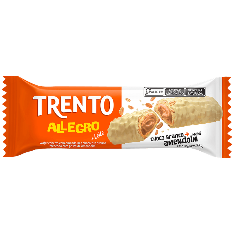 Wafer Trento Allegro Choco Branco com Amendoim 26g