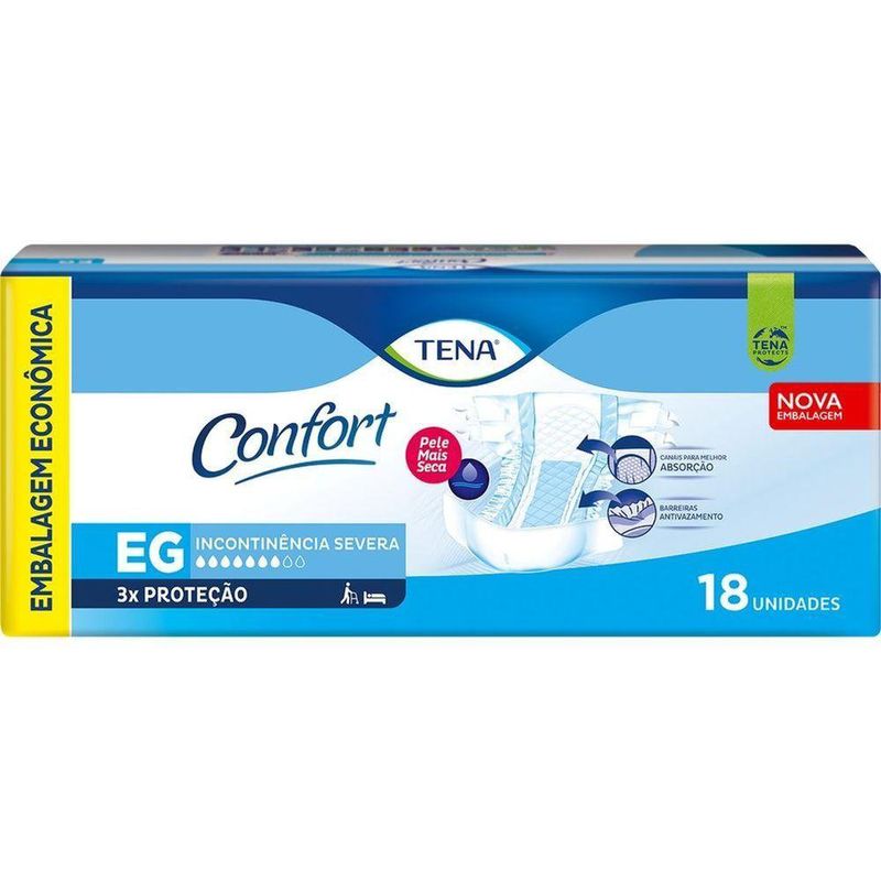 Fralda Geriátrica Tena Confort EG - 18 Unidades