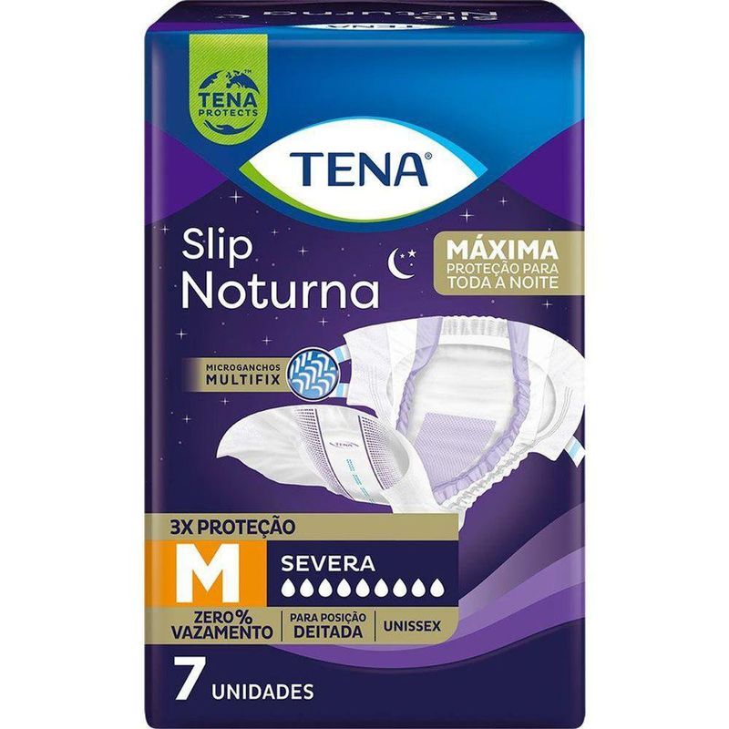 Fralda Geriátrica Tena Slip Noturna M - 7 Unidades