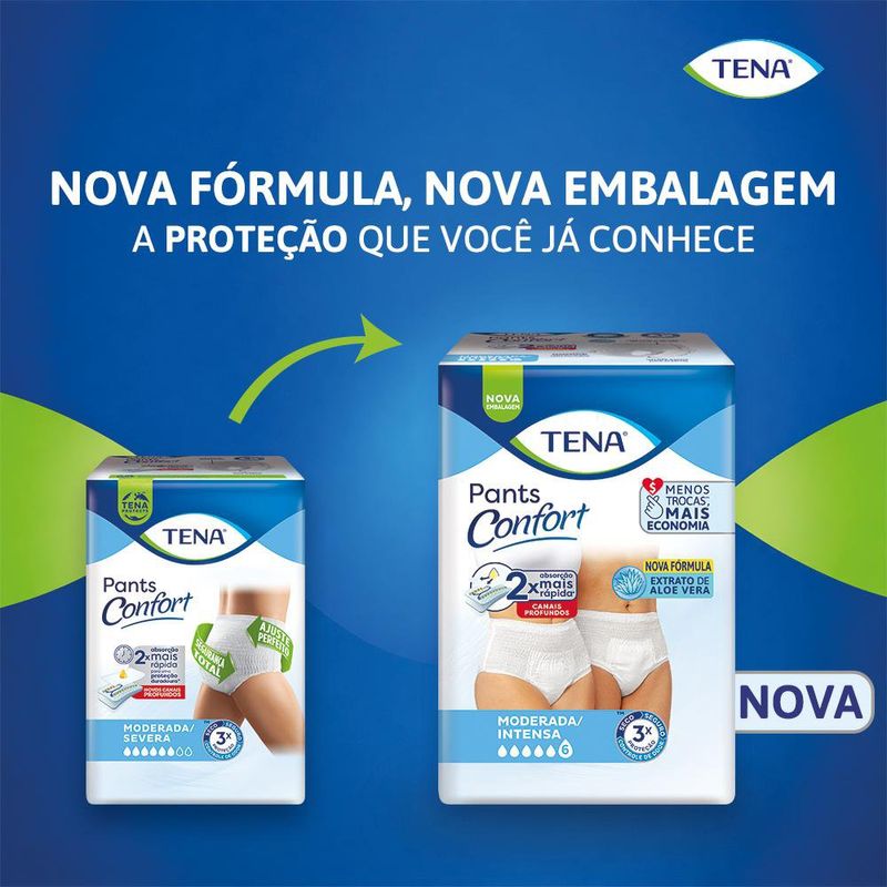 Roupa Íntima Descartável Unissex Pants Tena Confort P/M Pacote 8 Unidades