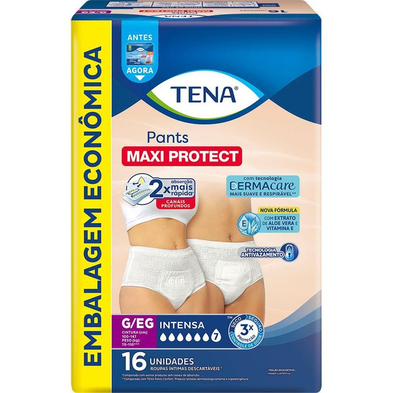 Roupa Íntima Tena Pants Dermacare G/EG - 16 Unidades