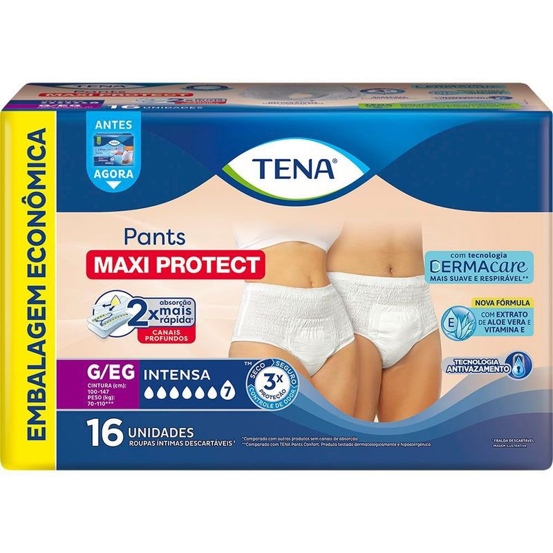Roupa Íntima Tena Pants Dermacare G/EG - 16 Unidades