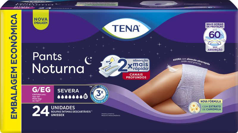 Roupa Íntima Tena Pants Noturna G/EG - 24 Unidades