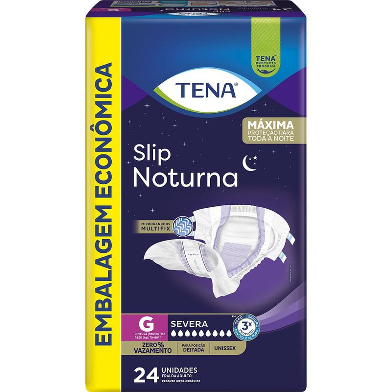 Fralda Geriátrica Tena Slip Noturno G - 24 Unidades