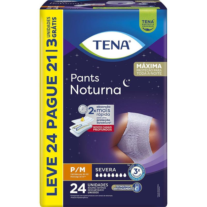Roupa Íntima Pants Tena Noturna P/M - 24 Unidades