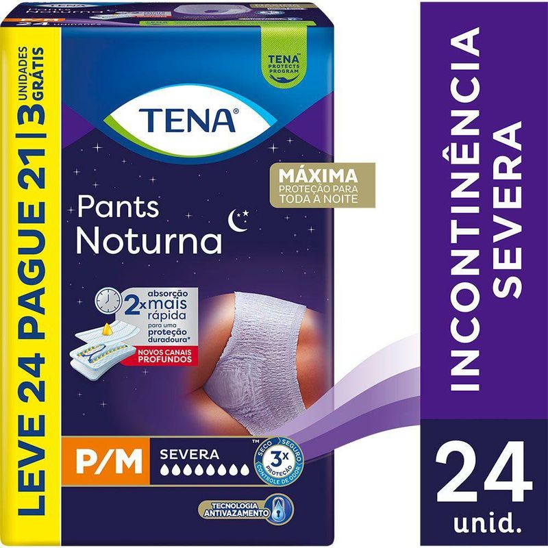 Roupa Íntima Pants Tena Noturna P/M - 24 Unidades