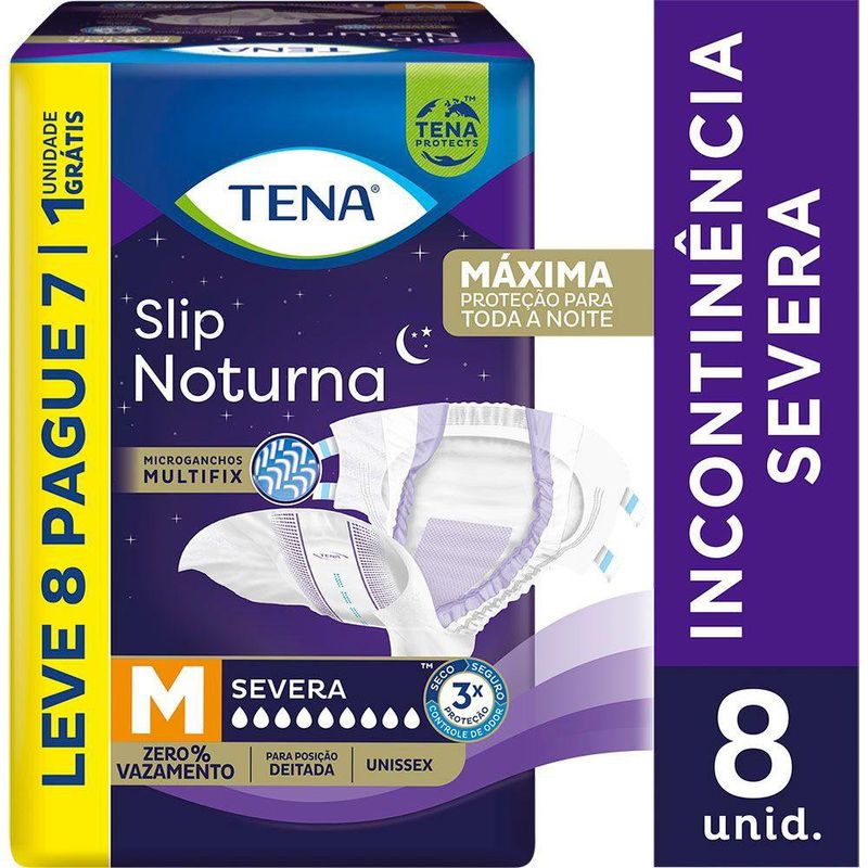 Fralda Adulto Tena Slip Noturna M Leve 8 Pague 7 Unidades