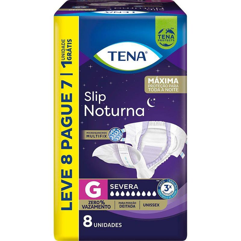 Fralda Adulto Tena Slip Noturna G Leve 8 Pague 7 Unidades