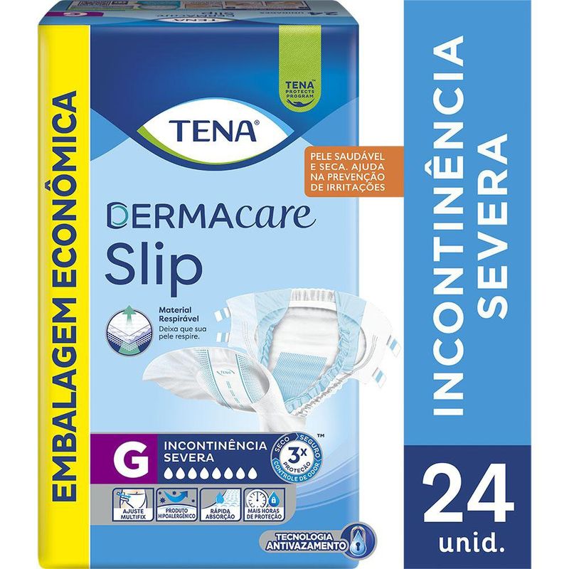 Fralda Geriátrica Tena Slip Dermacare G - 24 Unidades