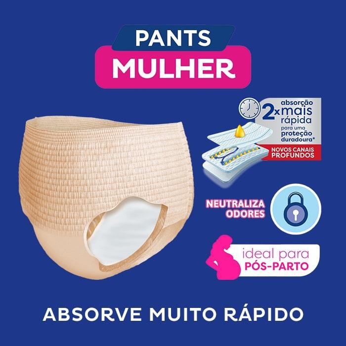 Roupa Íntima Descartável Nude Pants Tena Mulher G/EG - 16 Unidades
