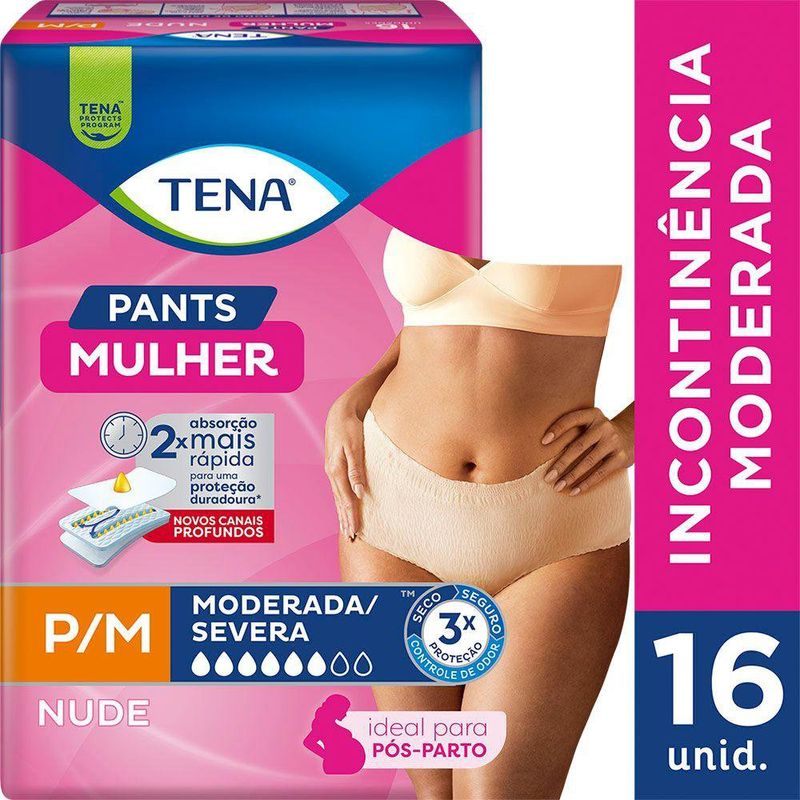 Fralda para adulto Pants Mulher P/M Absorção Moderada/Severa 16 un Tena