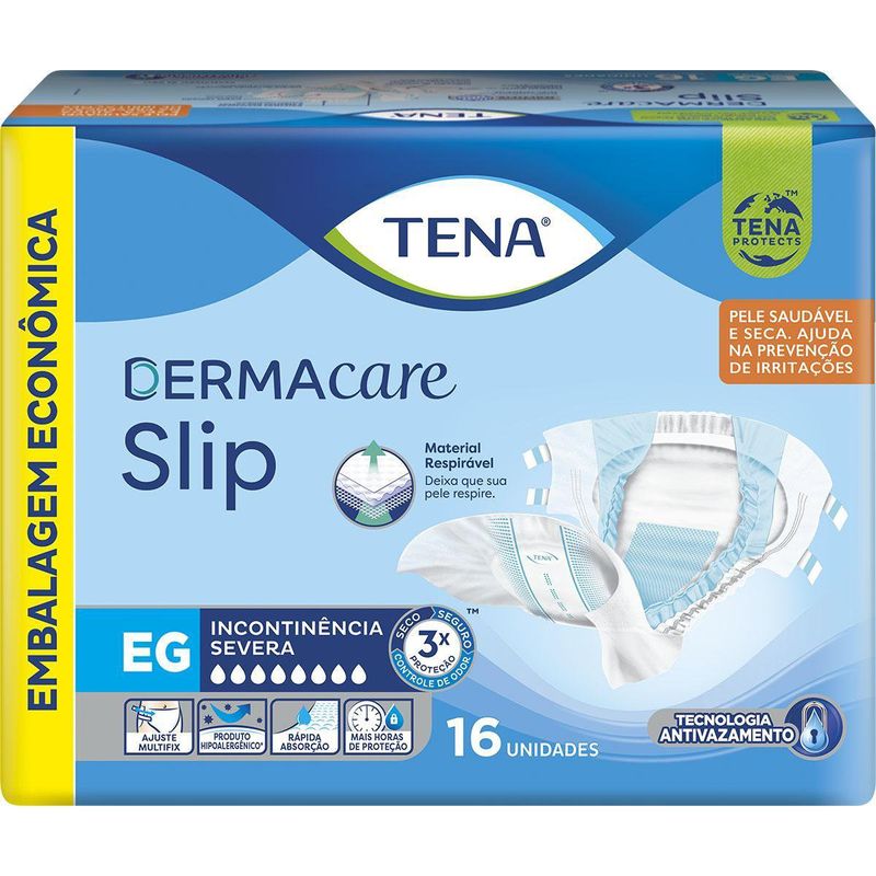 Fralda Adulto Tena Slip Dermacare EG 16 Unidades