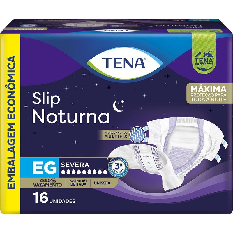 Fralda Adulto Tena Slip Noturna EG 16 Unidades