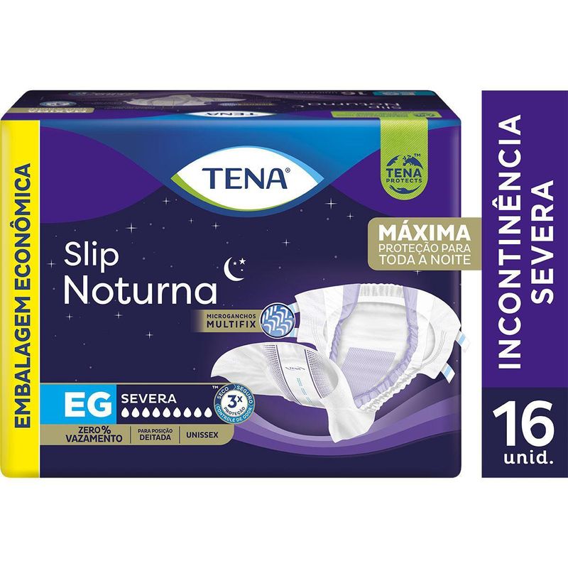 Fralda Adulto Tena Slip Noturna EG 16 Unidades