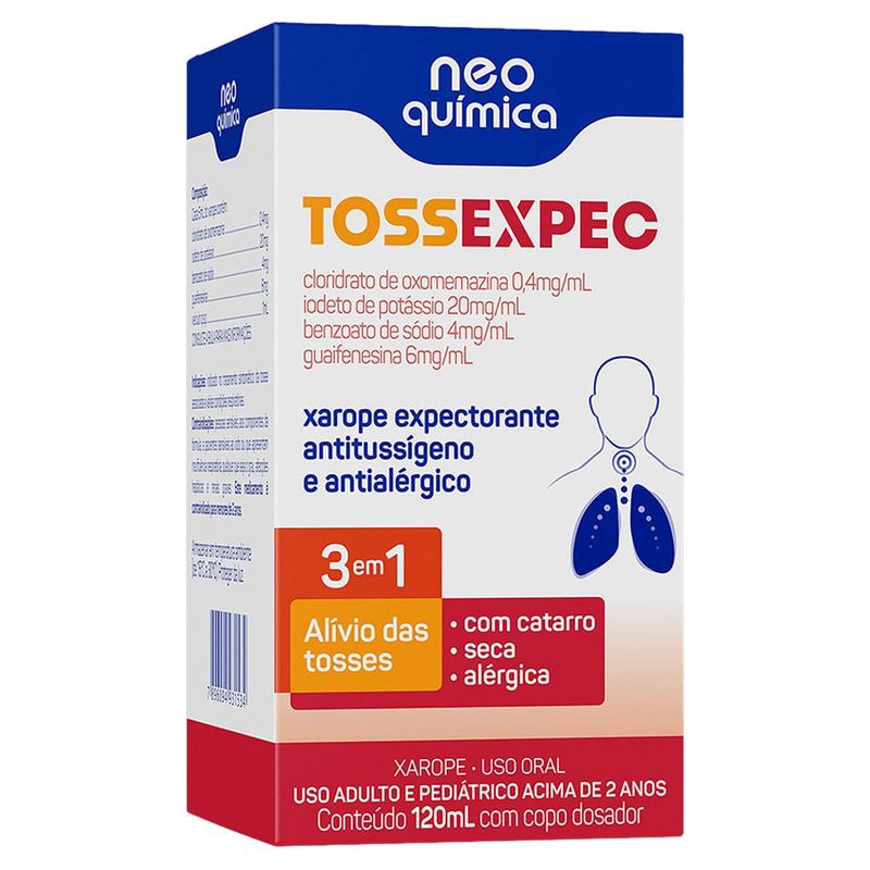 Tossexpec Xarope Expectorante Neo Química - 120ml