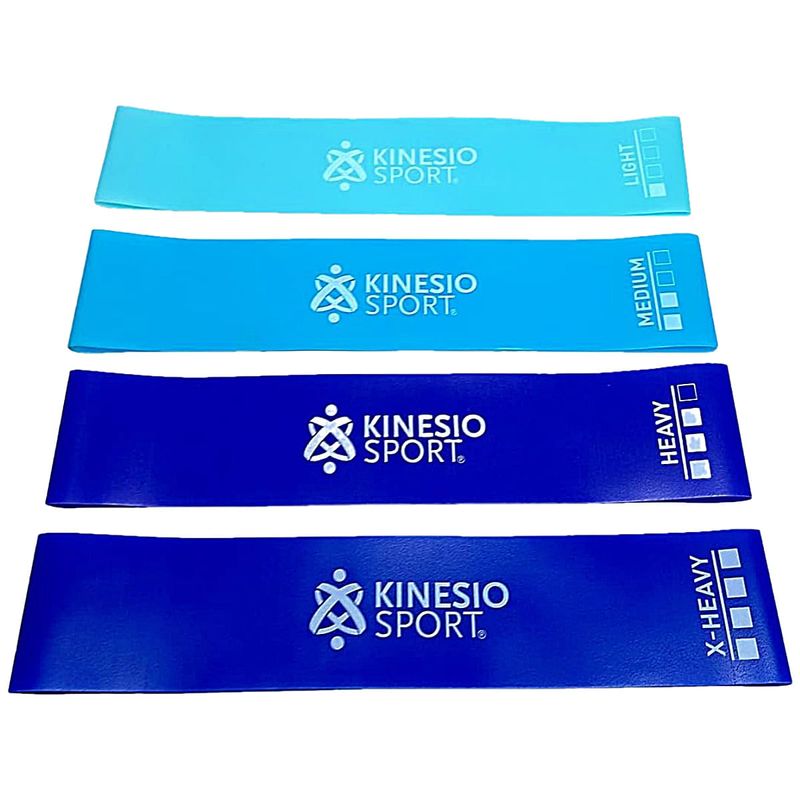 Kit com 4 Mini Bands Elásticas KinesioSport 25cm x 5cm