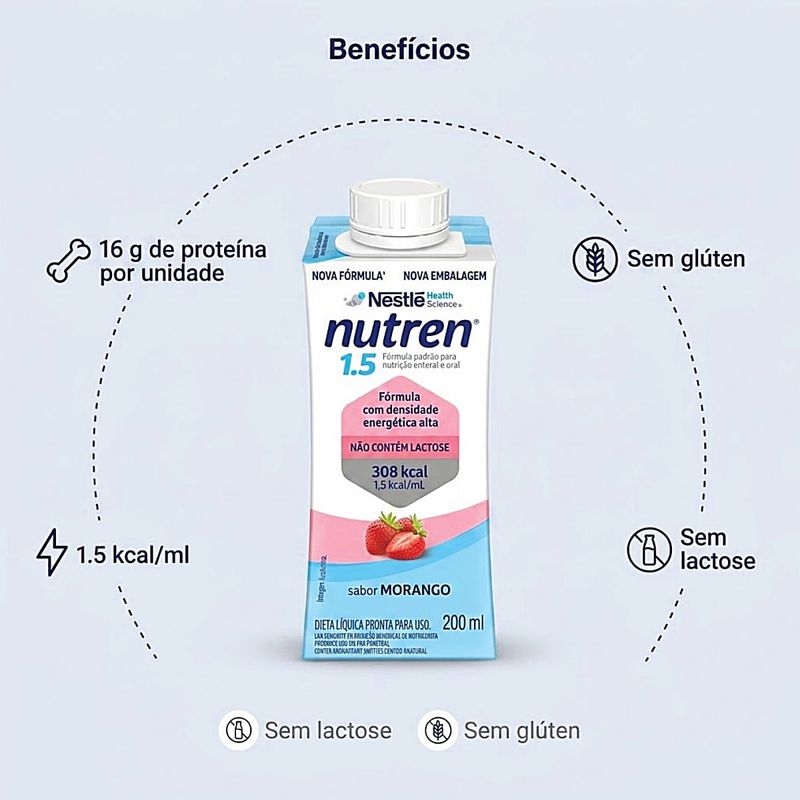 Nutren 15 Protein Morango 200Ml