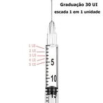 Seringa Insulina Uniqmed 0,3ml 8x0,30mm 30G - unidade