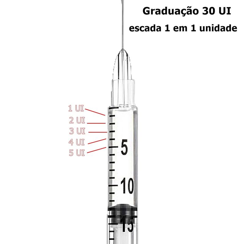 Seringa Insulina Uniqmed 0,3ml 8x0,30mm 30G - unidade