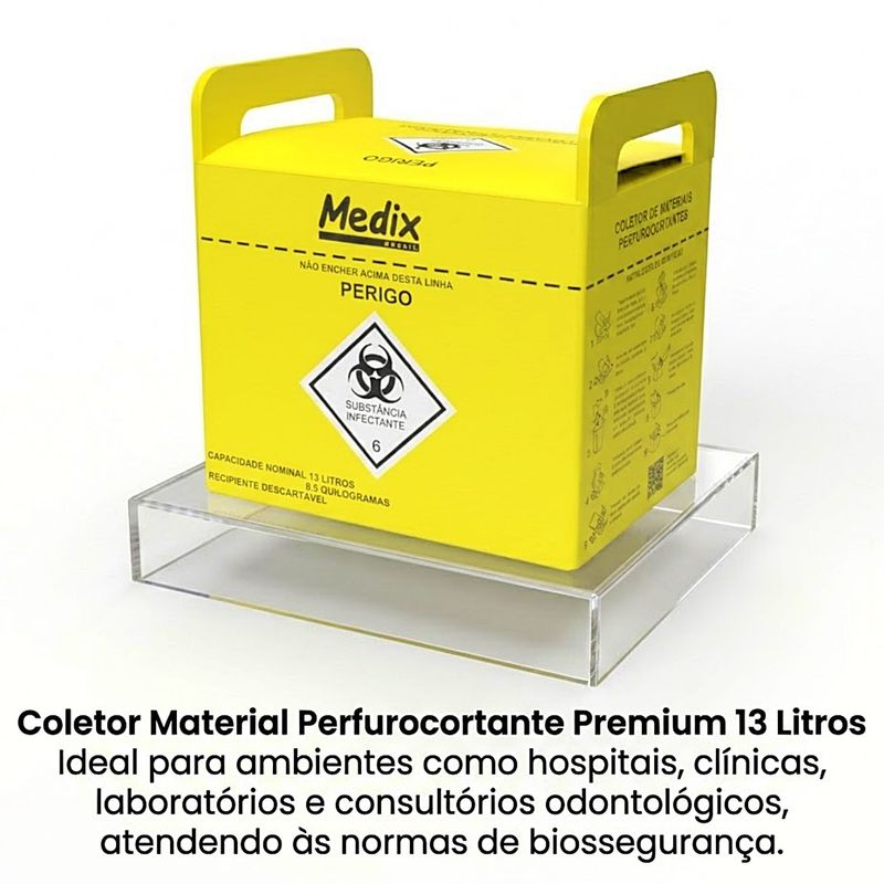 Coletor Material Perfurocortante Premium 13 Litros - unidade