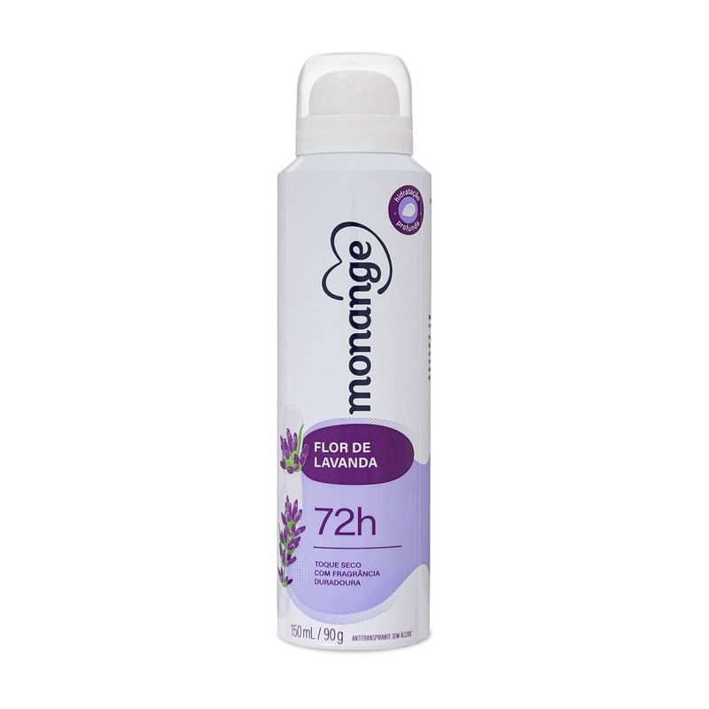 Desodorante Antitranspirante Aerossol Feminino 150ml Flor de Lavanda Monange