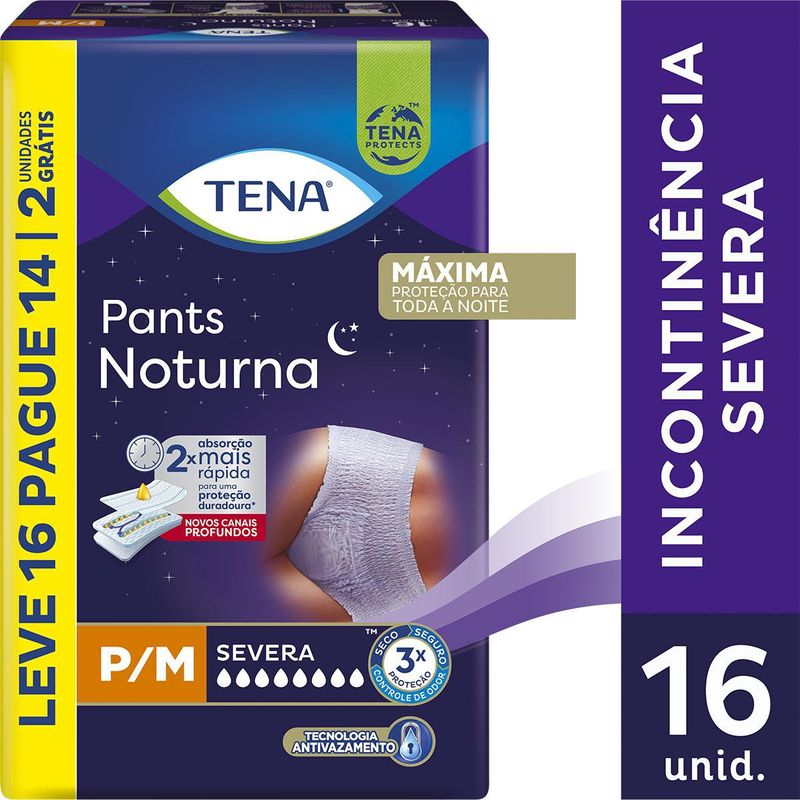 Roupa íntima Tena Pants Noturna P/M Leve 16 Pague 14 unidades