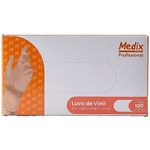 Luva de Vinil com Pó Medix Profissional Tam M - 100 unidades
