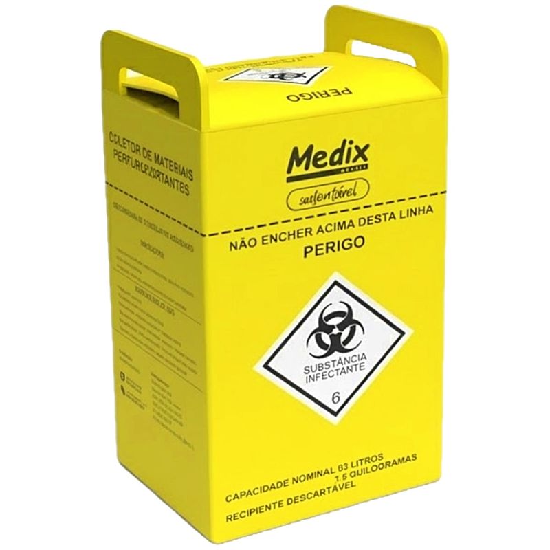 Coletor de Material Perfurocortante Medix 3 Litros - unidade