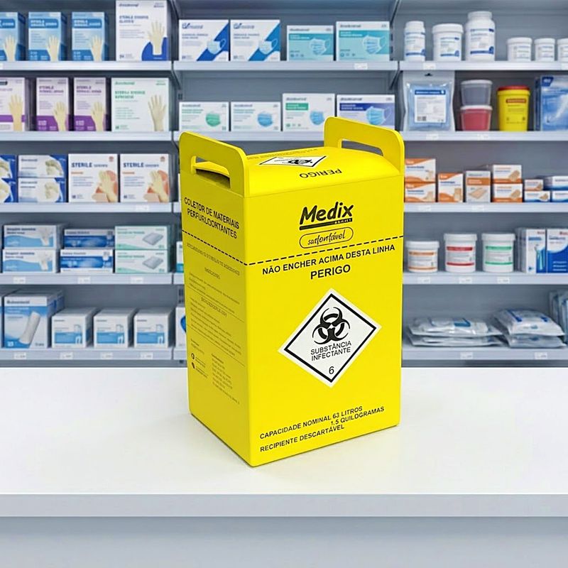 Coletor de Material Perfurocortante Medix 3 Litros - unidade