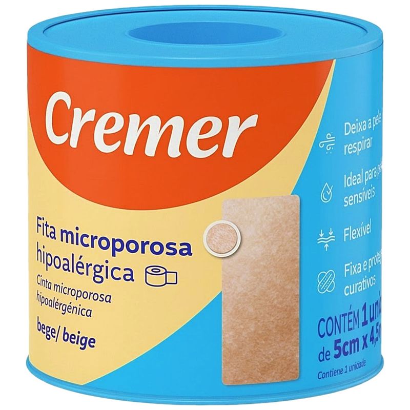 Fita Microporosa Cremer Bege 5cmx45m - unidade