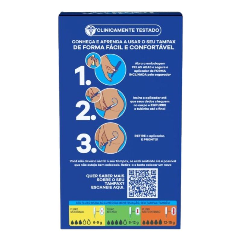 Absorvente Interno Tampax Liberdade Total 8 Unidades