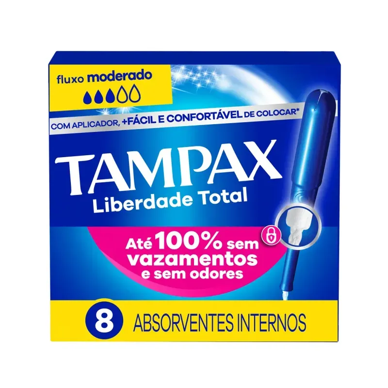 Absorvente Interno Tampax Liberdade Total 8 Unidades