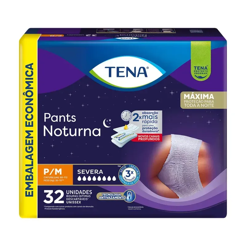 Roupa Íntima Tena Pants Noturna P/M Leve 32 Pague 28 Unidades 1