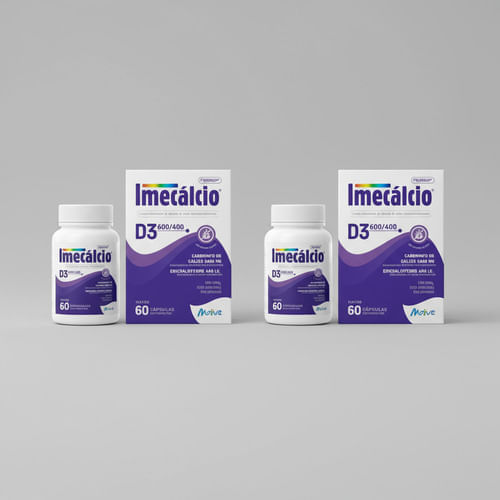 Kit 2 Imecálcio Cálcio D3 600+400mg C/60 Cápsulas - Nutivit