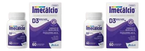 Kit 2 Imecálcio Cálcio D3 600+400mg C/60 Cápsulas - Nutivit
