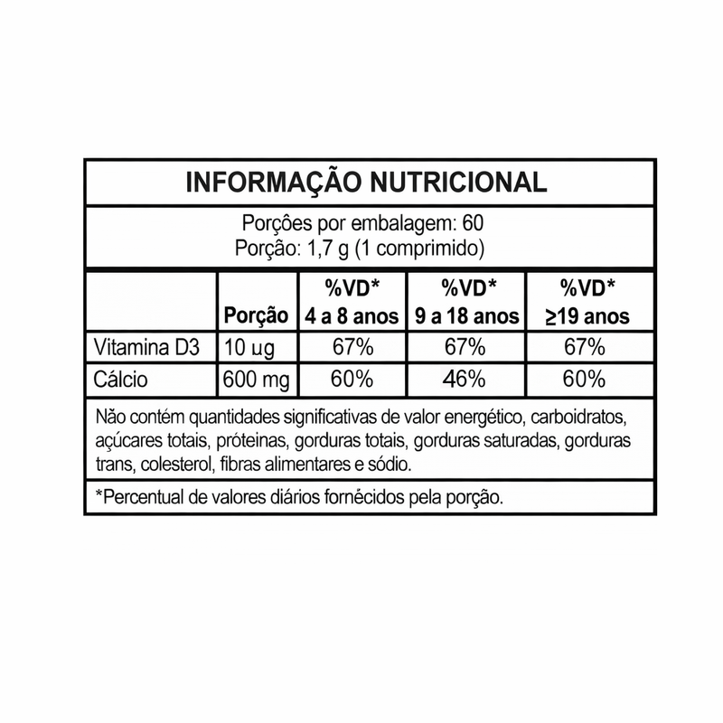 Imecálcio Cálcio D3 600/400mg 60 Comprimidos Nutivit