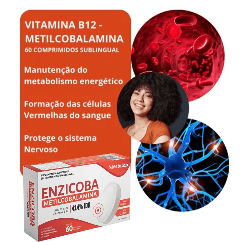 Enzicoba Vitamina B12 Mecobalamina 9 mcg  C/60 Comprimidos