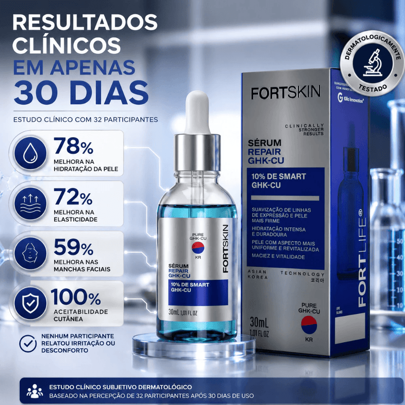 Kit 2x FortSkin GHK-CU 10% Smart Sérum Repair 30ml FortLife