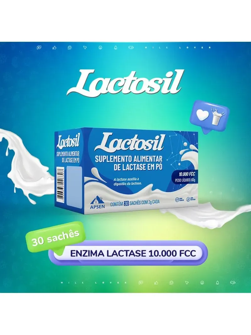 Suplemento Alimentar Lactosil 10.000FCC - 30 Sachês