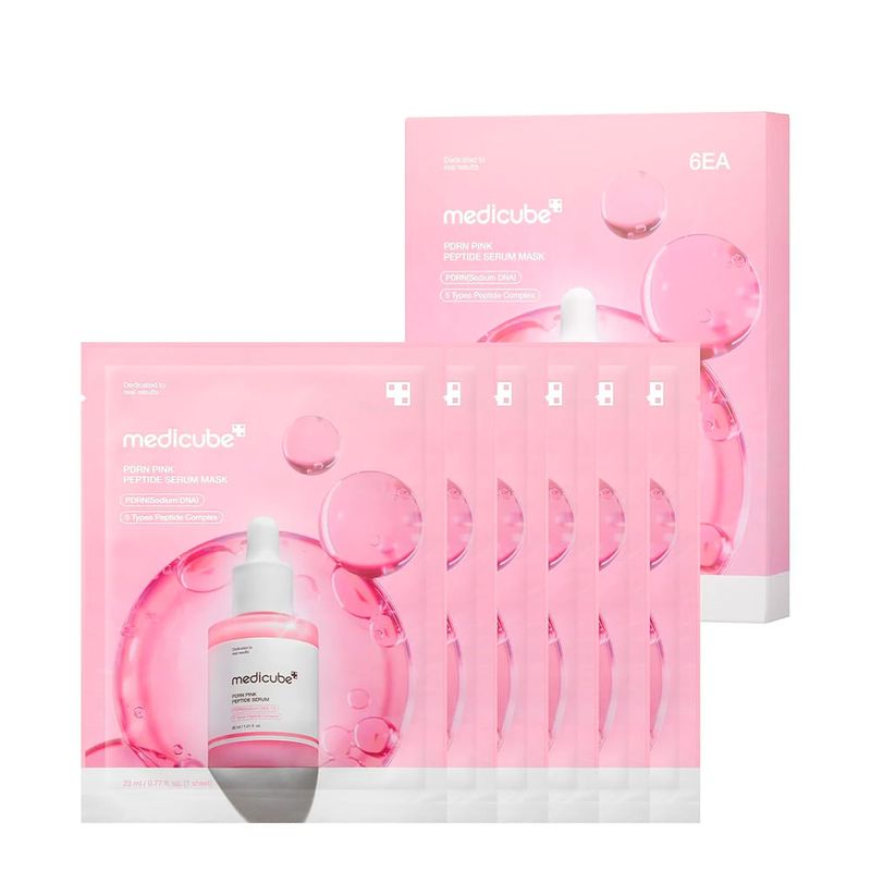 Medicube PDRN Pink Peptide Ampoule Mask 6EA - Máscara Facial 6 Unidades 23ml