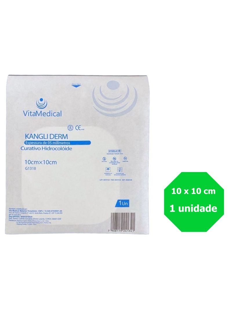 Curativo Hidrocoloide Kangli Derm Extrafino Vita Medical - 10 x 10 cm - Unidade